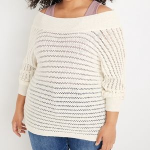 Maurices Plus Size Solid Open Stitch Off The Shoulder Sweater